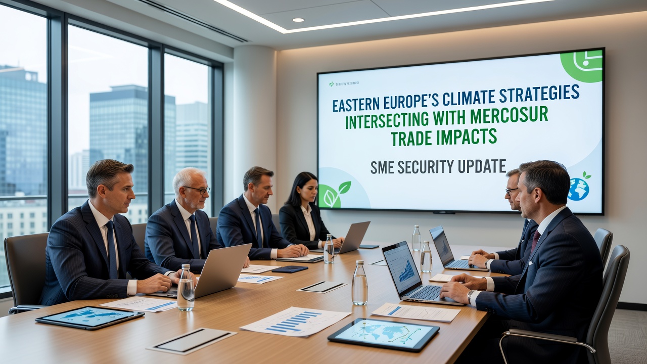 SME manufacturing facility in Eastern Europe with digital security systems monitoring supply chain data flows